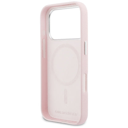 MagSafe Case for Apple iPhone 17 Pro Max, Karl Lagerfeld, Karl & Choupette Head's Pin, Pink