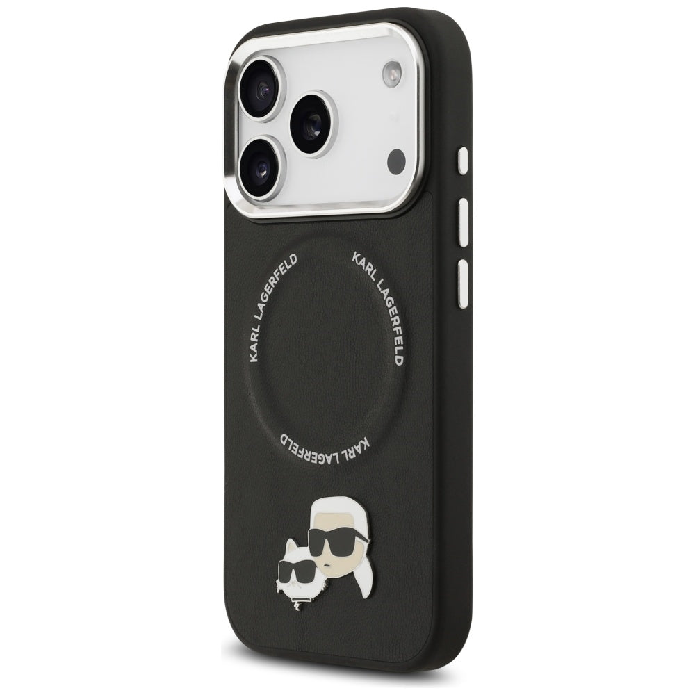 MagSafe Case for Apple iPhone 17 Pro Max, Karl Lagerfeld, Karl & Choupette Pins, Black