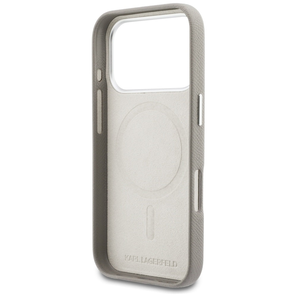 MagSafe Case for Apple iPhone 17 Pro Max, Karl Lagerfeld, Karl Head Logo, Grey