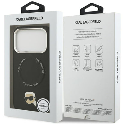 MagSafe Case for Apple iPhone 17 Pro Max, Karl Lagerfeld, Karl Pin, Black