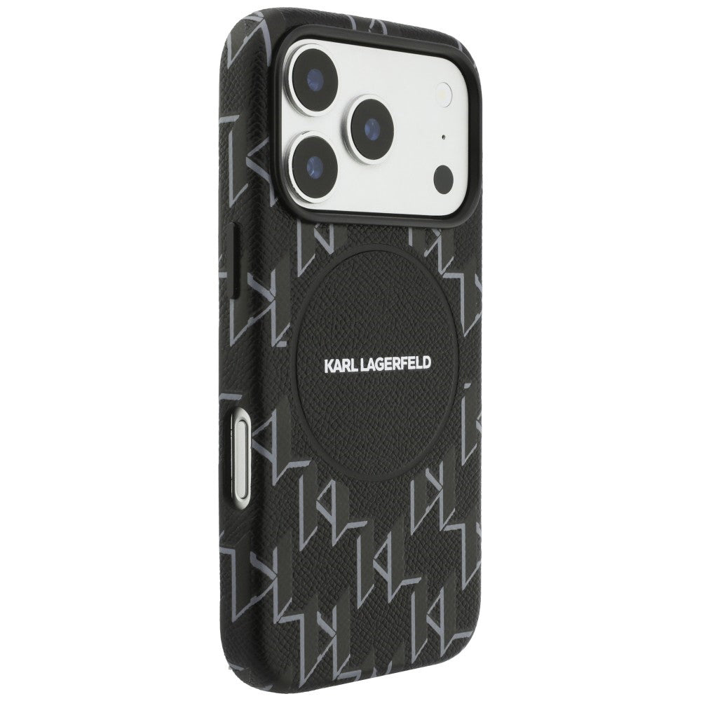MagSafe Case for Apple iPhone 17 Pro Max, Karl Lagerfeld, KL Monogram Logo, Black