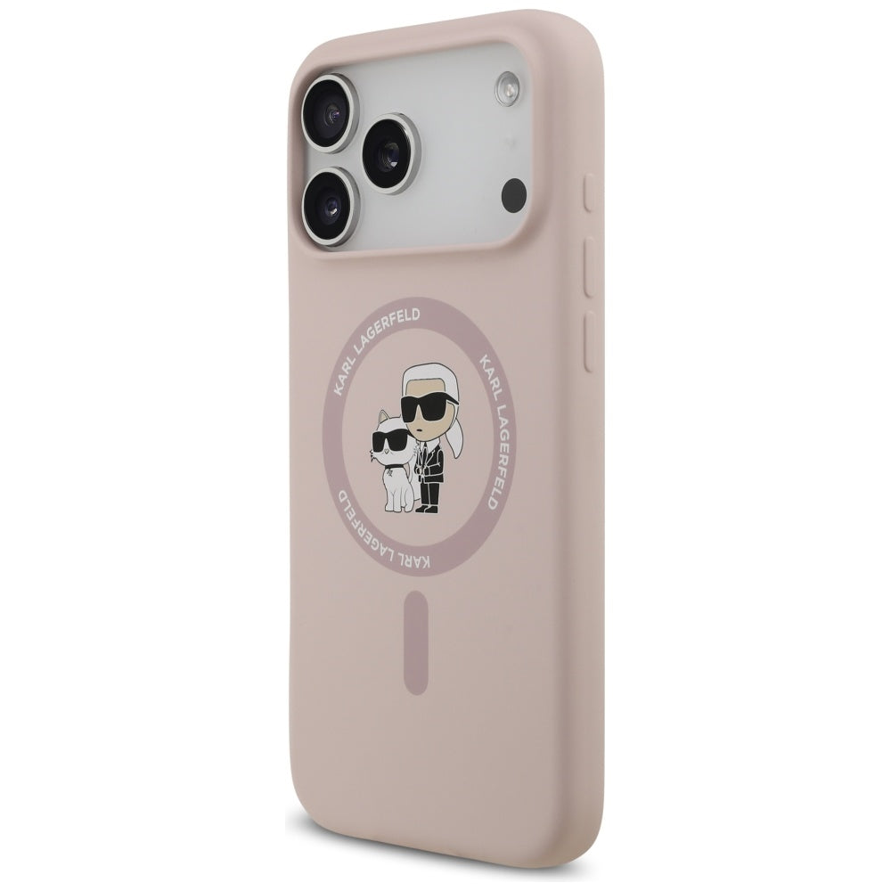 MagSafe Case for Apple iPhone 17 Pro Max, Karl Lagerfeld, Ring Karl & Choupette, Pink