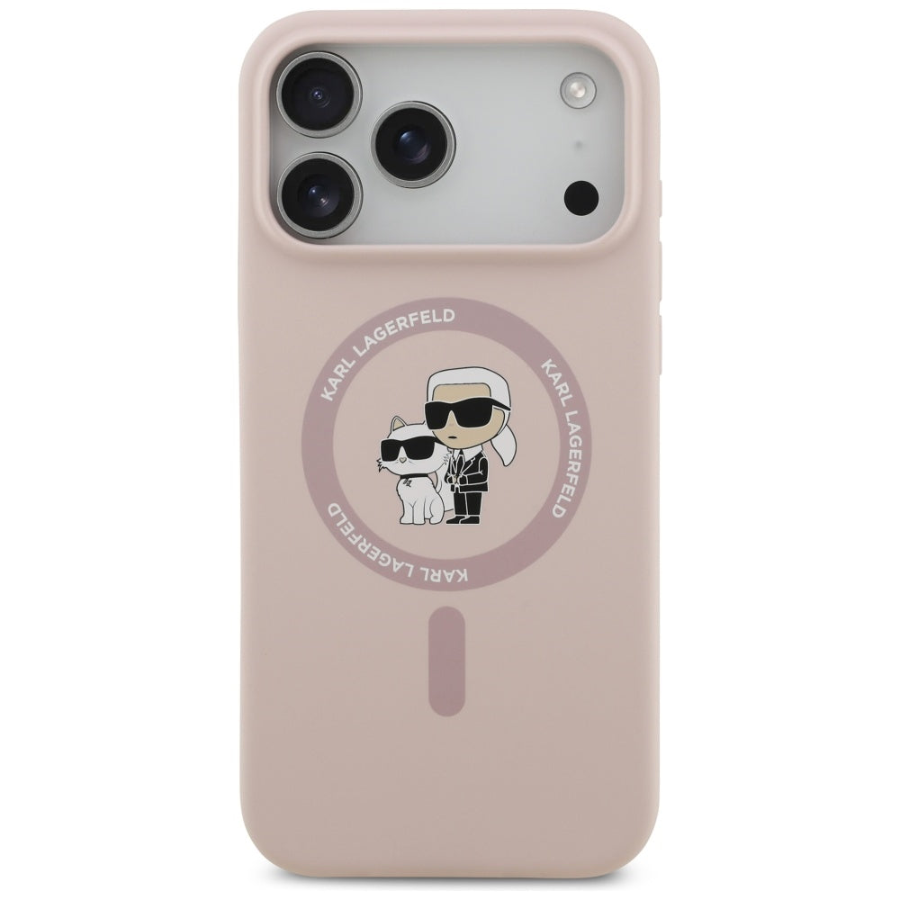 MagSafe Case for Apple iPhone 17 Pro Max, Karl Lagerfeld, Ring Karl & Choupette, Pink