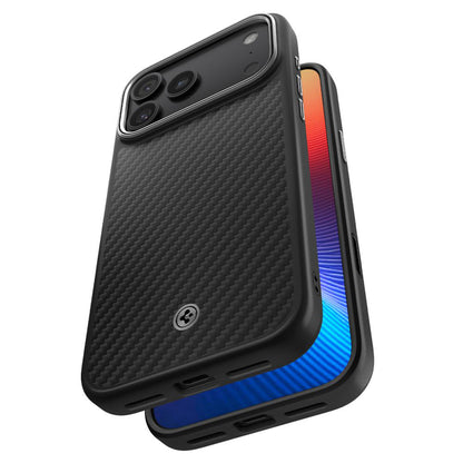 MagSafe Case for Apple iPhone 17 Pro Max, Spigen, Enzo Aramid T, Black Silver