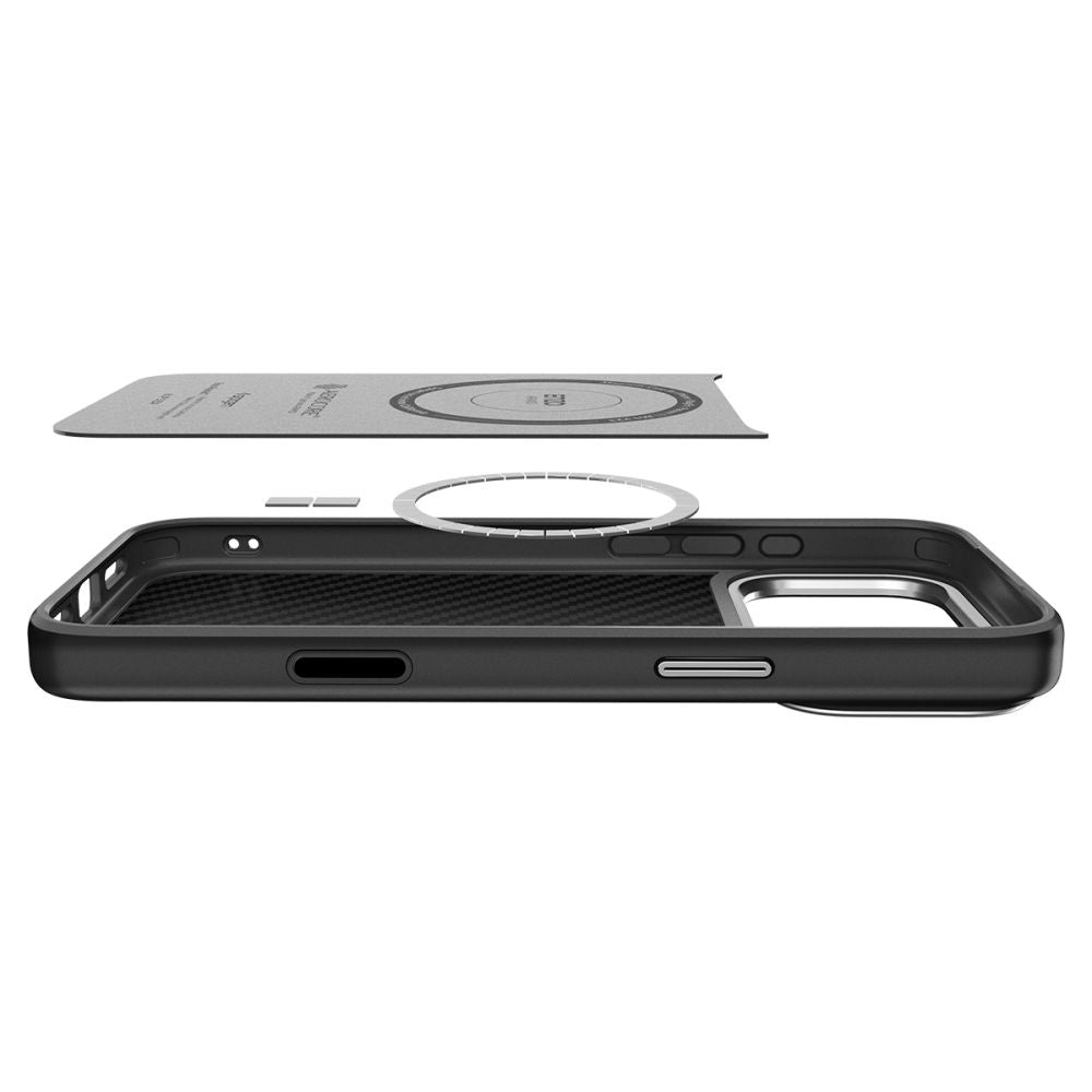 MagSafe Case for Apple iPhone 17 Pro Max, Spigen, Enzo Aramid T, Black Silver