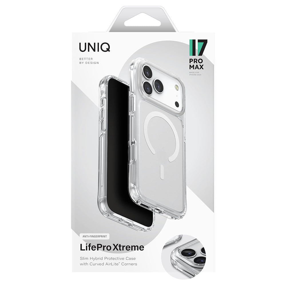 MagSafe Case for Apple iPhone 17 Pro Max, UNIQ, LifePro Xtreme MagClick, Transparent