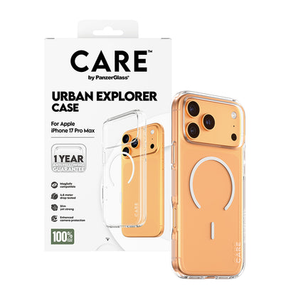 MagSafe Case for Apple iPhone 17 Pro, PanzerGlass, Urban Explorer Care, White Transparent