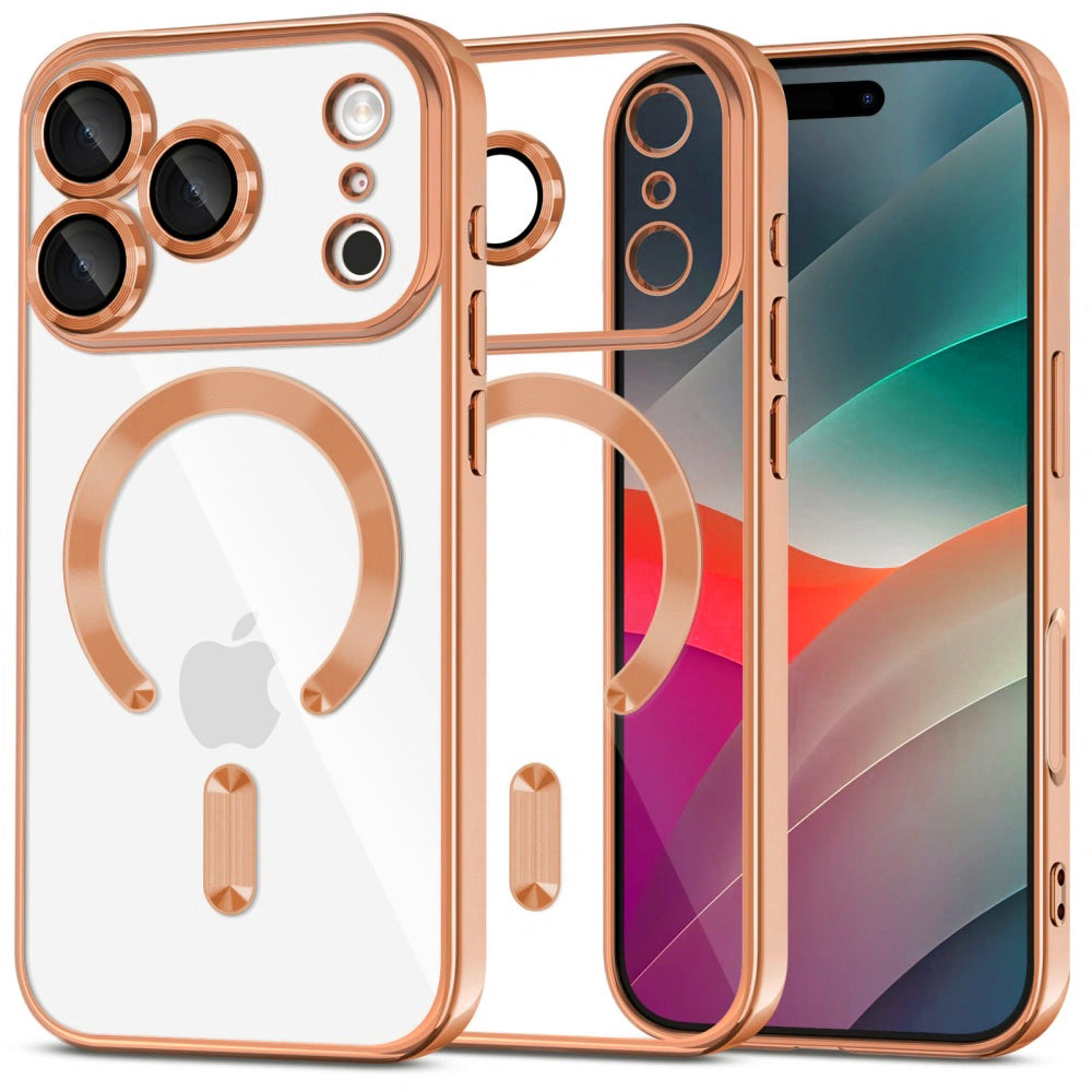 MagSafe Case for Apple iPhone 17 Pro, Techsuit, Luxury Crystal, Orange