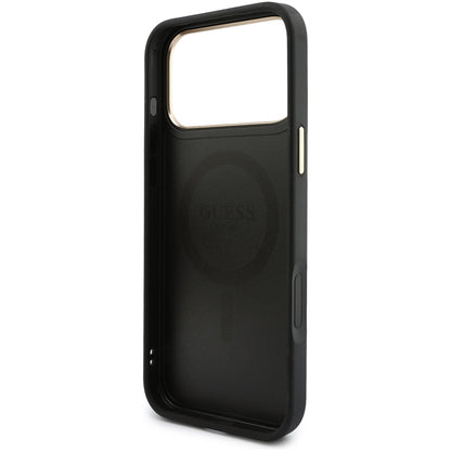MagSafe Case for Apple iPhone 18 Pro / 17 Pro, Guess, 4G Cardslot & Big Strap, Black