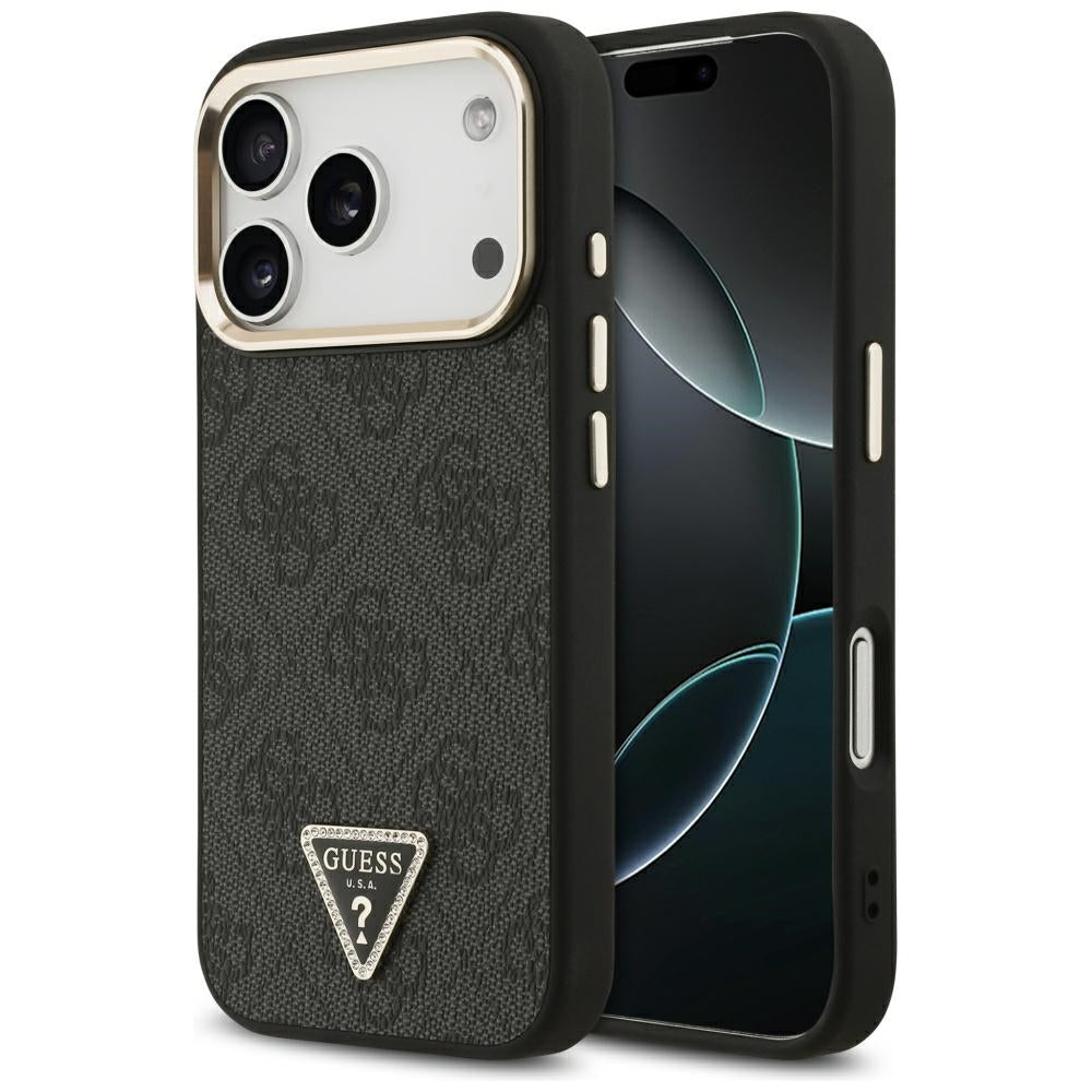 MagSafe Case for Apple iPhone 18 Pro / 17 Pro, Guess, 4G Triangle Logo, Black