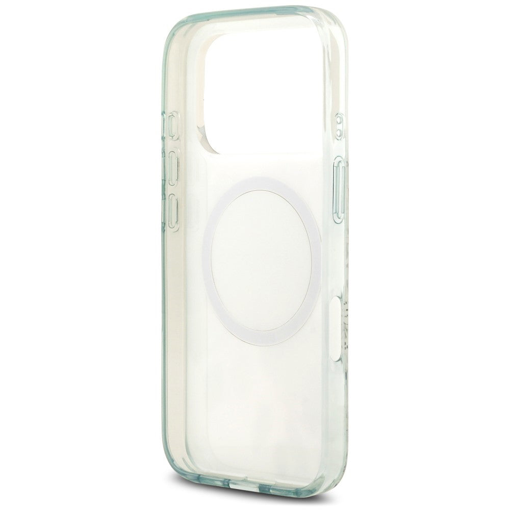 MagSafe Case for Apple iPhone 18 Pro / 17 Pro, Guess, IML Flower & Tonal Circle, Green