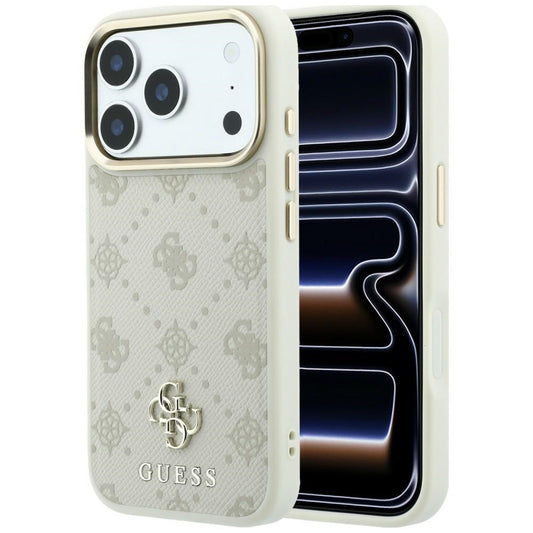 MagSafe Case for Apple iPhone 18 Pro / 17 Pro, Guess, Peony 4G Small Logo, Beige