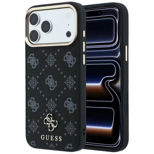 MagSafe Case for Apple iPhone 18 Pro / 17 Pro, Guess, Peony 4G Small Logo, Black