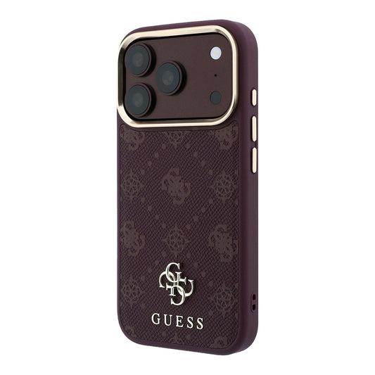 MagSafe Case for Apple iPhone 18 Pro / 17 Pro, Guess, Peony 4G Small Logo, Burgundy