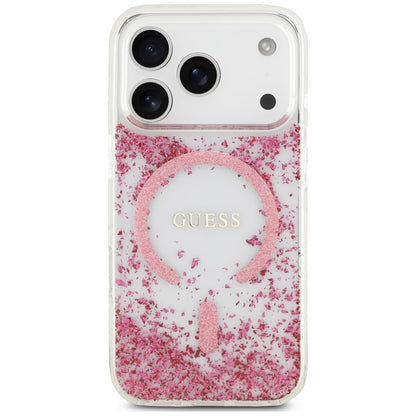 MagSafe Case for Apple iPhone 18 Pro / 17 Pro, Guess, Resin Bottom Glitter, Pink