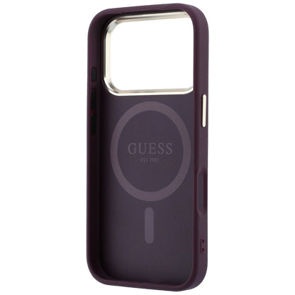 MagSafe Case for Apple iPhone 18 Pro / 17 Pro, Guess, Saffiano Small 4G Classic, Burgundy