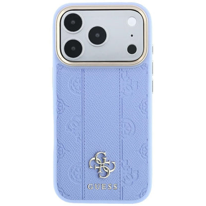 MagSafe Case for Apple iPhone 18 Pro / 17 Pro, Guess, Stripe Peony 4G, Blue