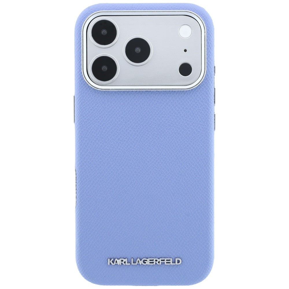 MagSafe Case for Apple iPhone 18 Pro / 17 Pro, Karl Lagerfeld, Grained Elongated Logo, Blue