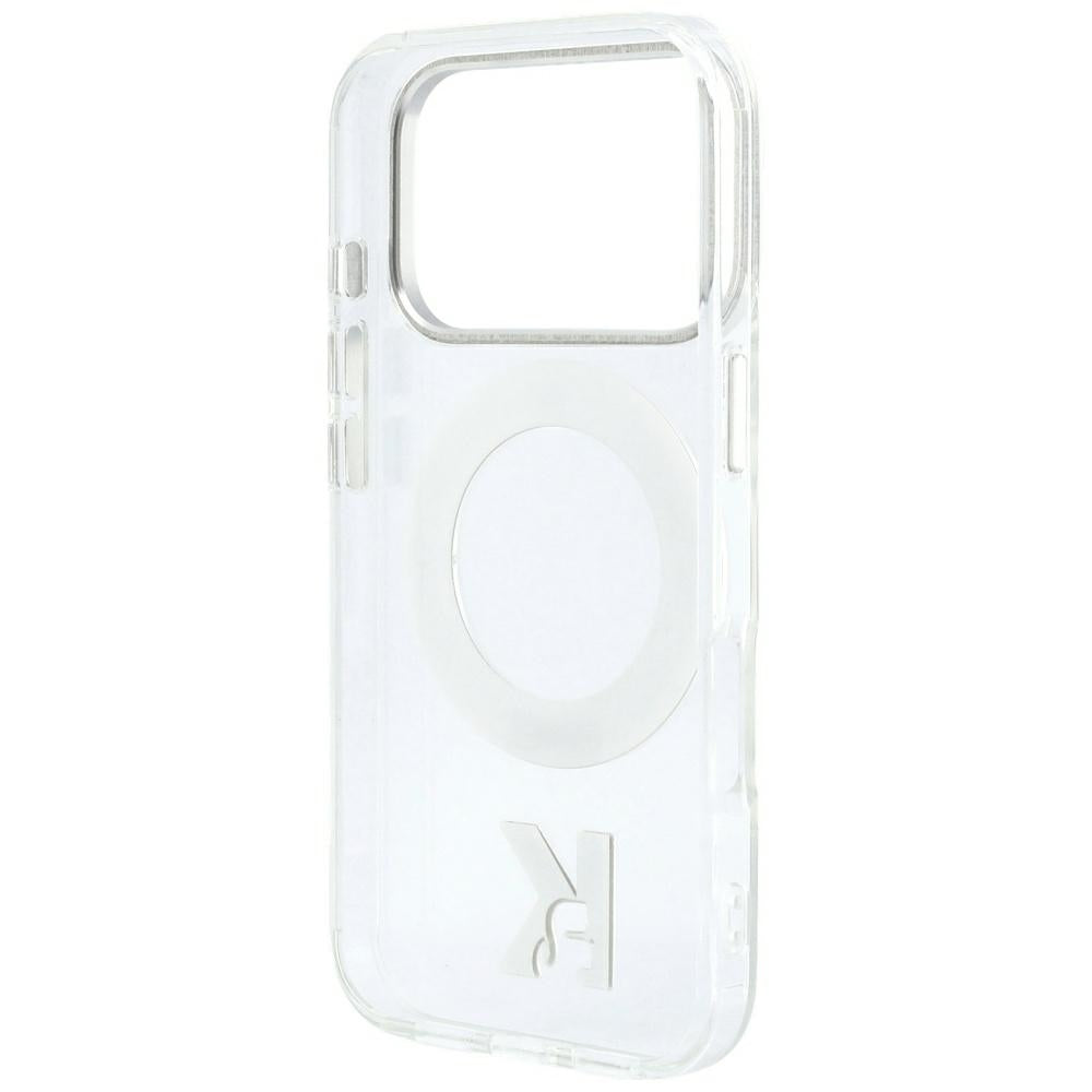 MagSafe Case for Apple iPhone 18 Pro / 17 Pro, Karl Lagerfeld, IML Ring Stand Kameo Metal, Transparent