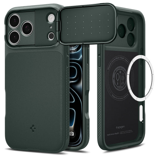 MagSafe Case for Apple iPhone 18 Pro / 17 Pro, Spigen, Optik Armor, Green ACS09954