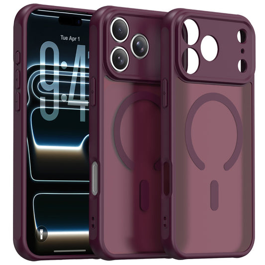 MagSafe Case for Apple iPhone 18 Pro / 17 Pro, Techsuit, HaloFrost II, Dark Burgundy