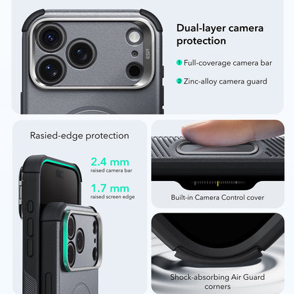 MagSafe Case for Apple iPhone 18 Pro Max / 17 Pro Max, ESR, Cyber Armor Kickstand, Gray