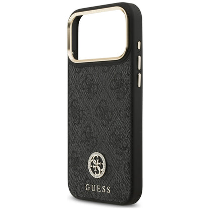 MagSafe Case for Apple iPhone 18 Pro Max / 17 Pro Max, Guess, 4G Strass Logo, Black