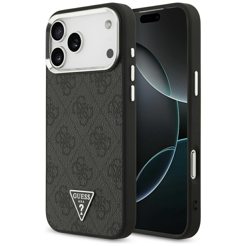 MagSafe Case for Apple iPhone 18 Pro Max / 17 Pro Max, Guess, 4G Triangle Logo, Black