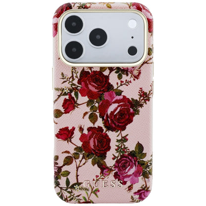 MagSafe Case for Apple iPhone 18 Pro Max / 17 Pro Max, Guess, Blossom Roses Print, Pink