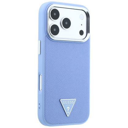 MagSafe Case for Apple iPhone 18 Pro Max / 17 Pro Max, Guess, Grained Triangle Logo, Blue