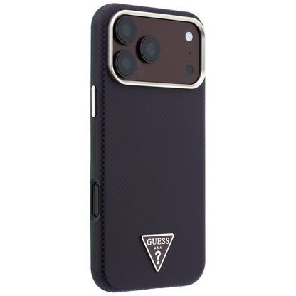 MagSafe Case for Apple iPhone 18 Pro Max / 17 Pro Max, Guess, Kevlar Triangle Logo, Burgundy