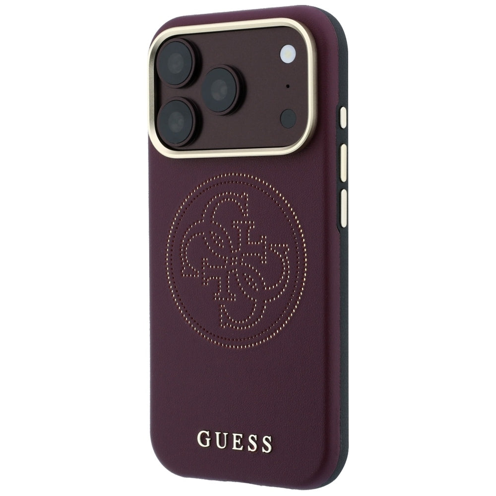 MagSafe Case for Apple iPhone 18 Pro Max / 17 Pro Max, Guess, Perforated 4G, Burgundy