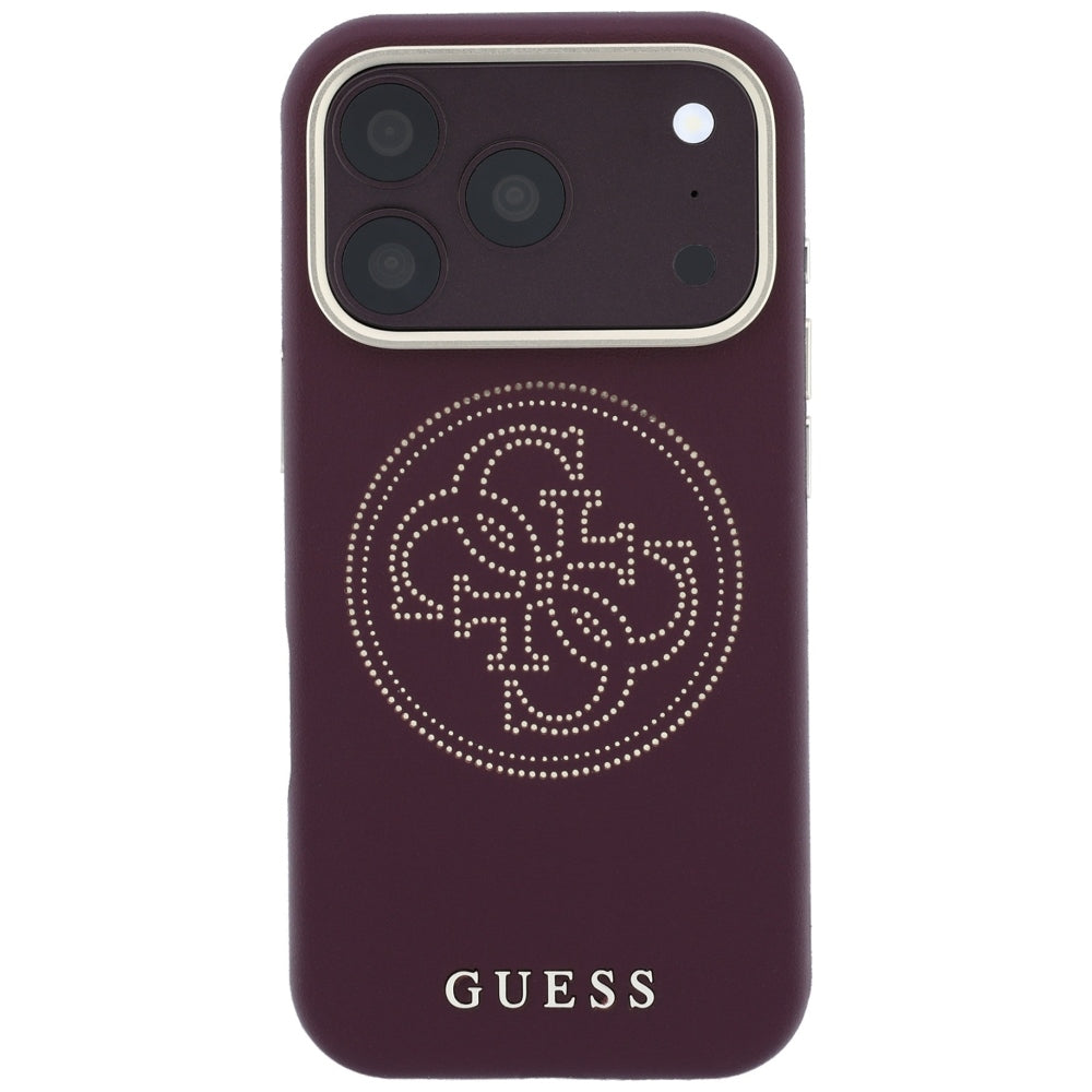 MagSafe Case for Apple iPhone 18 Pro Max / 17 Pro Max, Guess, Perforated 4G, Burgundy