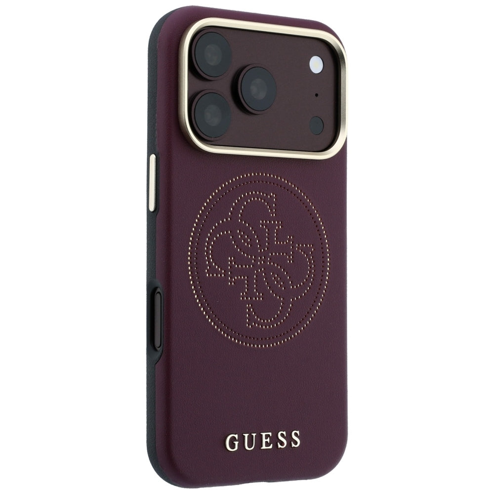 MagSafe Case for Apple iPhone 18 Pro Max / 17 Pro Max, Guess, Perforated 4G, Burgundy