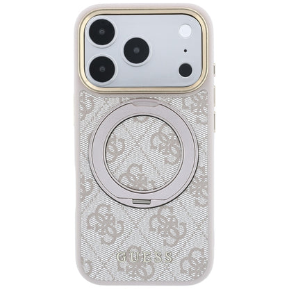 MagSafe Case for Apple iPhone 18 Pro Max / 17 Pro Max, Guess, Ring Stand Classic Logo, Pink