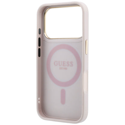 MagSafe Case for Apple iPhone 18 Pro Max / 17 Pro Max, Guess, Ring Stand Classic Logo, Pink