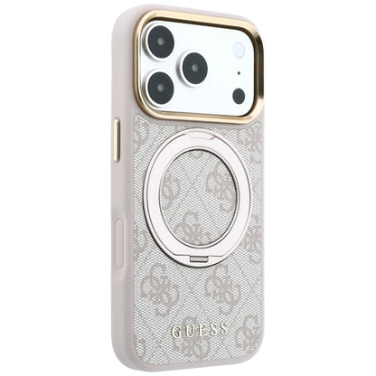 MagSafe Case for Apple iPhone 18 Pro Max / 17 Pro Max, Guess, Ring Stand Classic Logo, Pink
