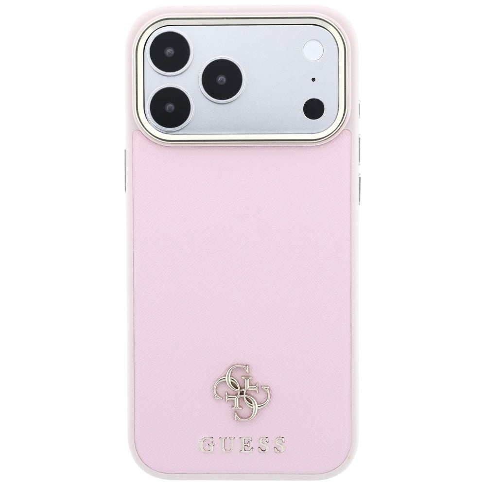 MagSafe Case for Apple iPhone 18 Pro Max / 17 Pro Max, Guess, Saffiano Small 4G Classic, Pink