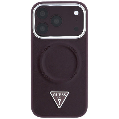 MagSafe Case for Apple iPhone 18 Pro Max / 17 Pro Max, Guess, Triangle Logo, Burgundy