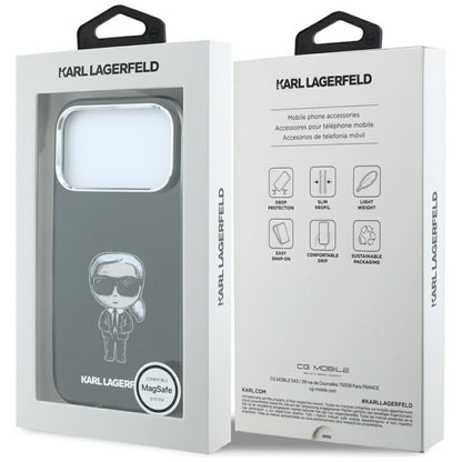 MagSafe Case for Apple iPhone 18 Pro Max / 17 Pro Max, Karl Lagerfeld, IML Ikonik Sketch Print, Black