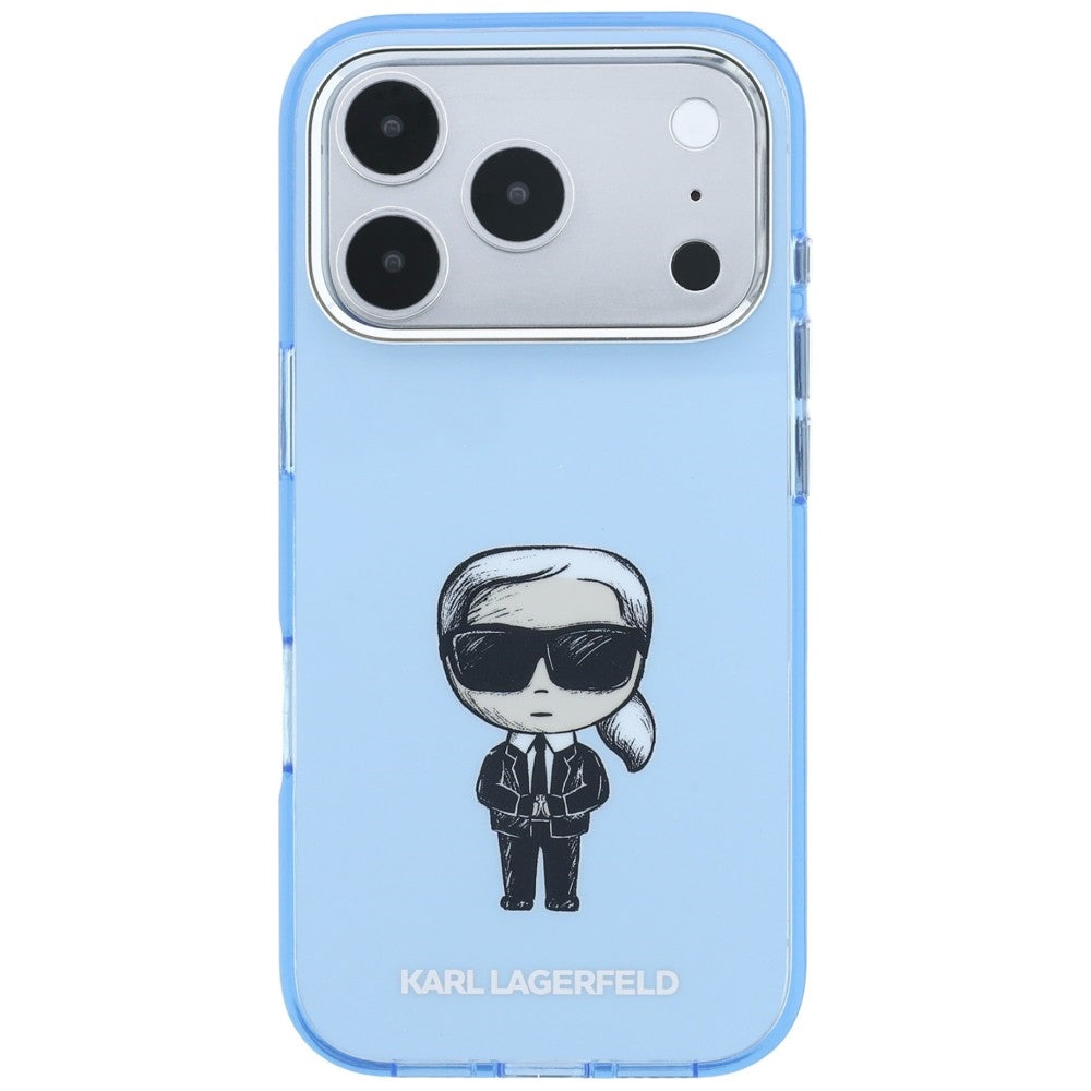 MagSafe Case for Apple iPhone 18 Pro Max / 17 Pro Max, Karl Lagerfeld, IML Ikonik Sketch Print, Blue