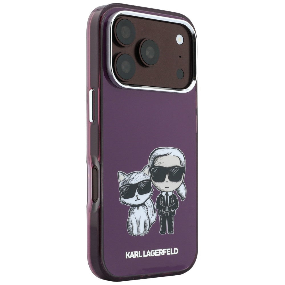 MagSafe Case for Apple iPhone 18 Pro Max / 17 Pro Max, Karl Lagerfeld, IML KC Bodies Sketch Print, Burgundy