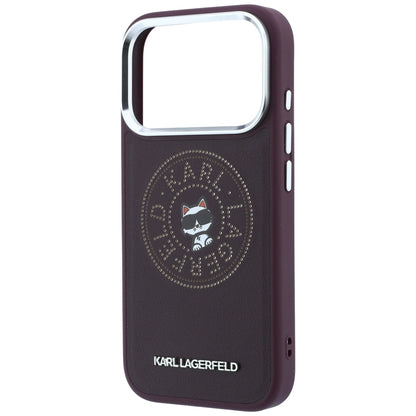 MagSafe Case for Apple iPhone 18 Pro Max / 17 Pro Max, Karl Lagerfeld, Point and Choupette Sketch, Burgundy
