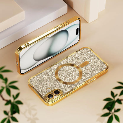 MagSafe Case for Apple iPhone 18 Pro Max / 17 Pro Max, Techsuit, Luxury Glitter, Gold