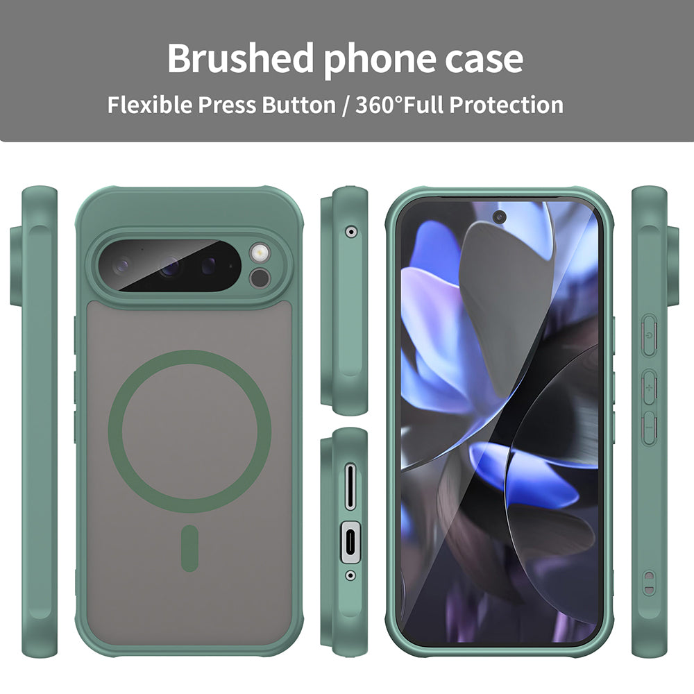 MagSafe Case for Google Pixel 9 Pro, Techsuit, HaloFrost II, Green