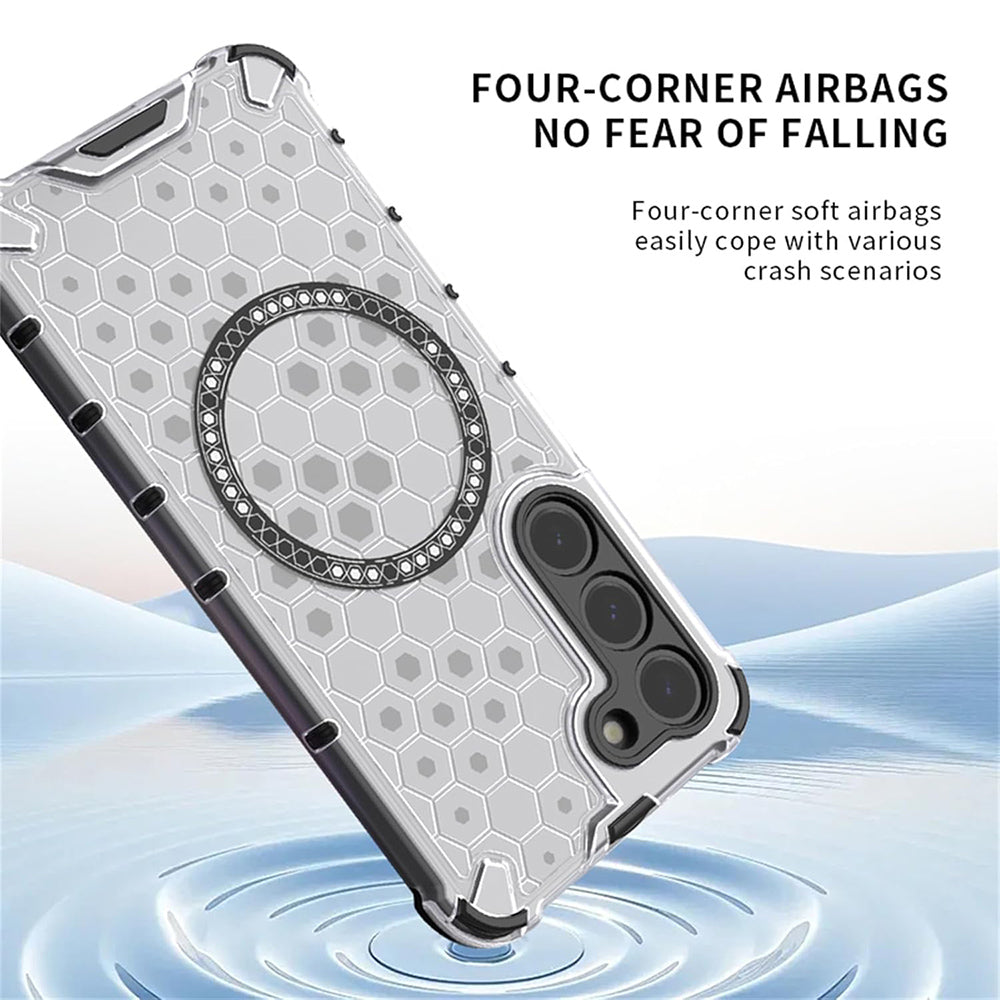 MagSafe Case for Honor X9c / Magic7 Lite, Techsuit, HoneyComb Shield, White