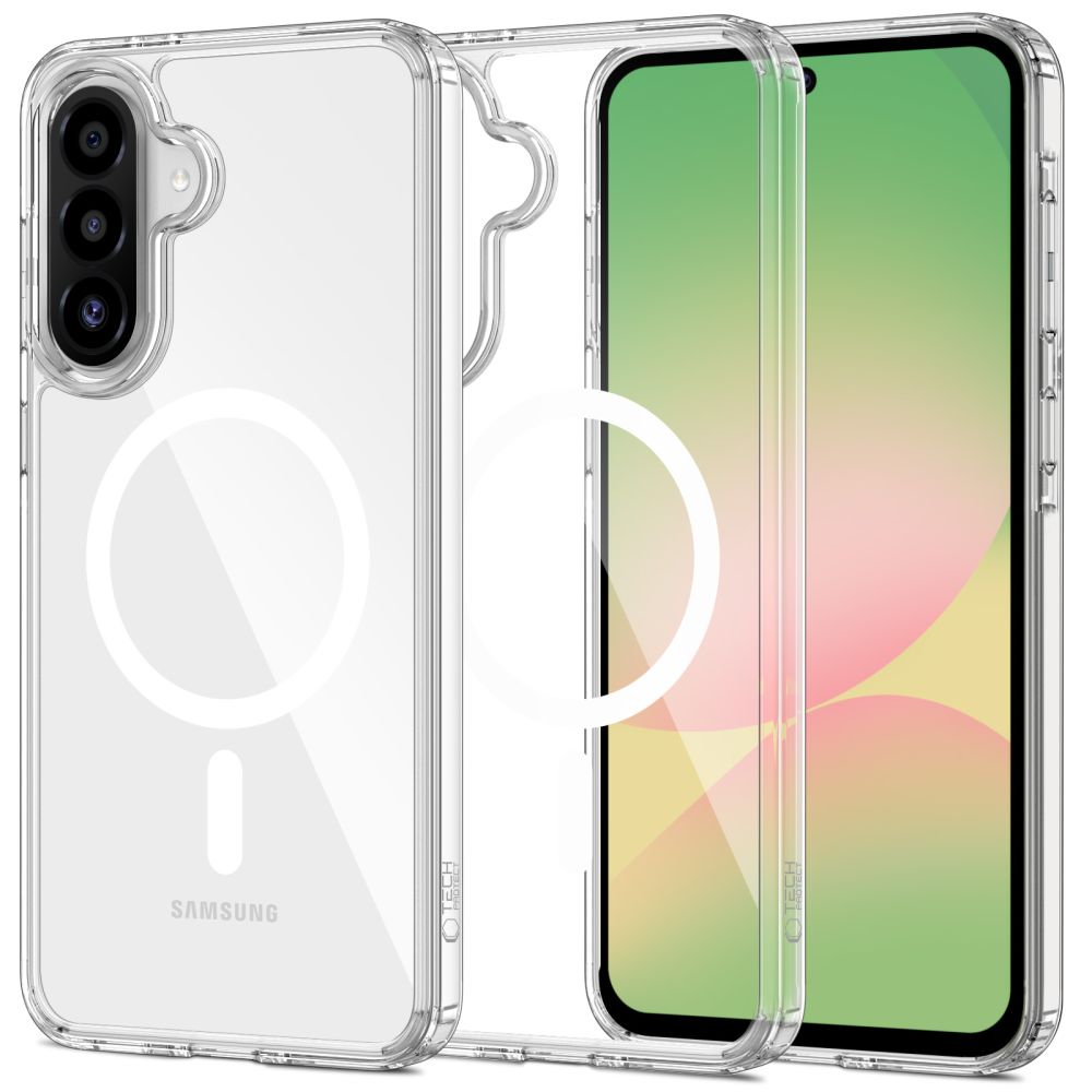 MagSafe Case for Samsung Galaxy A56 A566, Tech-Protect, Flexair Hybrid, Transparent