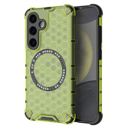MagSafe Case for Samsung Galaxy S25 S931, Techsuit, HoneyComb Shield, Green