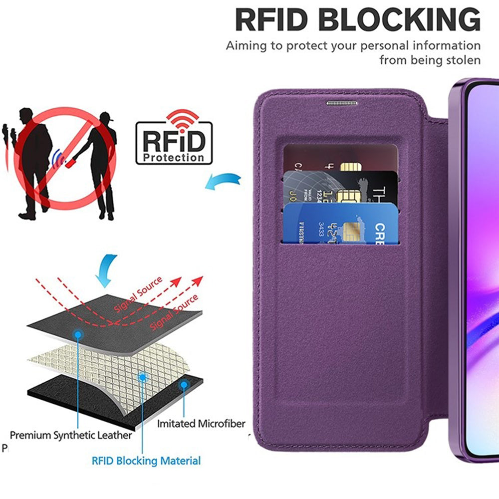 MagSafe Case for Samsung Galaxy A05 A055, Techsuit, SmartMag Book, Purple