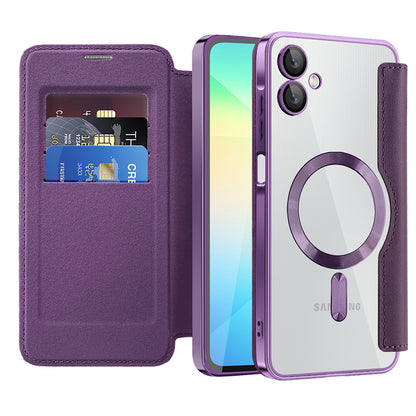 MagSafe Case for Samsung Galaxy A06 A065, Techsuit, SmartMag Book, Purple